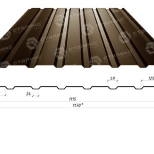 Профнастил ПС 15 А / 0,5 мм / RAL 8017 Коричневий / Matt / Arcelor Mittal