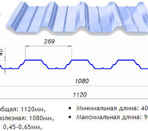 Профнастил Т-40 ⁇ 0,5 мм ⁇ RAL 7024 ⁇ MATT ⁇ ArcelorMittal ⁇