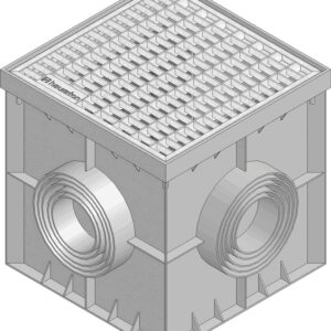 Точечний дренаж HAURATON Recyfix Point 30/30 (300х 300х 300), PE-PP (сірий) з пластик. корзиною для сміття, гідрозатвором та