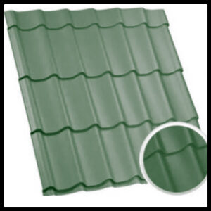 Металочерепиця ArcelorMittal (Арсенал) RAL 6005 / 0,5 мм / PEMA / Zn-200