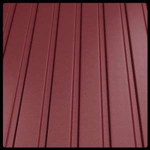 Профнастил С-10 ⁇ тип Ф ⁇ 0,5 мм (Arcelor Mittal) ⁇ RAL 3005 Бордовий PE