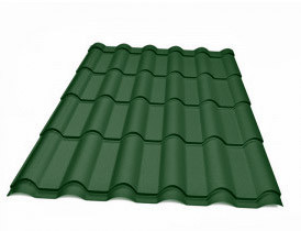 Металочерепиця Ретро ARCELOR MITTAL 0,5 mm PEMA RAL 6020