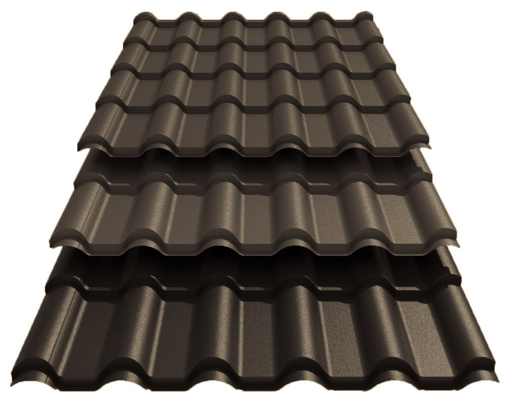 Металочерепиця Ретро U.S.Steel Словаччина 0,45 mm PE RAL 8019