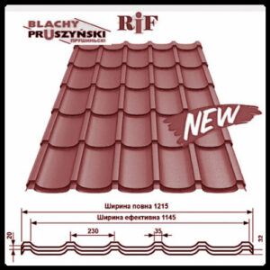 Металочерепиця RIF (Риф) Прушинський 0,5 RAL 3005