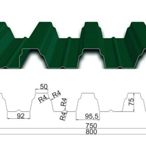 Профнастил Н-75/0.65 мм/Алмет/RAL