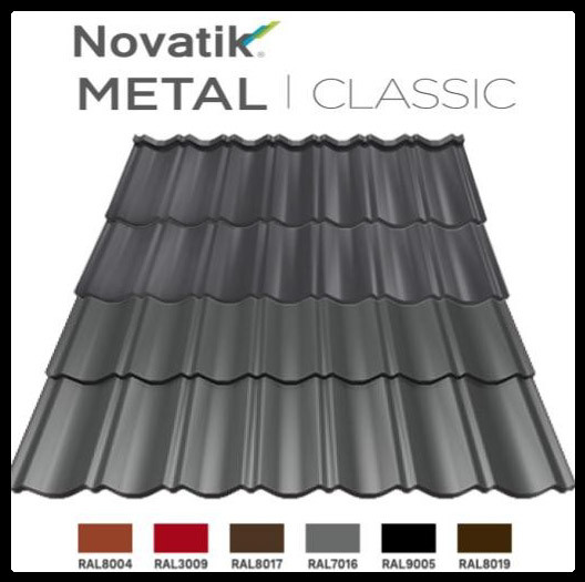 Модульна металочерепиця Novatik Metal Classic Duo МАТ Voestalpine 0,5 мм RAL 3009