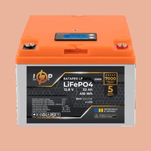 Акумулятор LP LiFePO4 12,8V - 32 Ah (410Wh) (BMS 50А/25A) пластик LCD