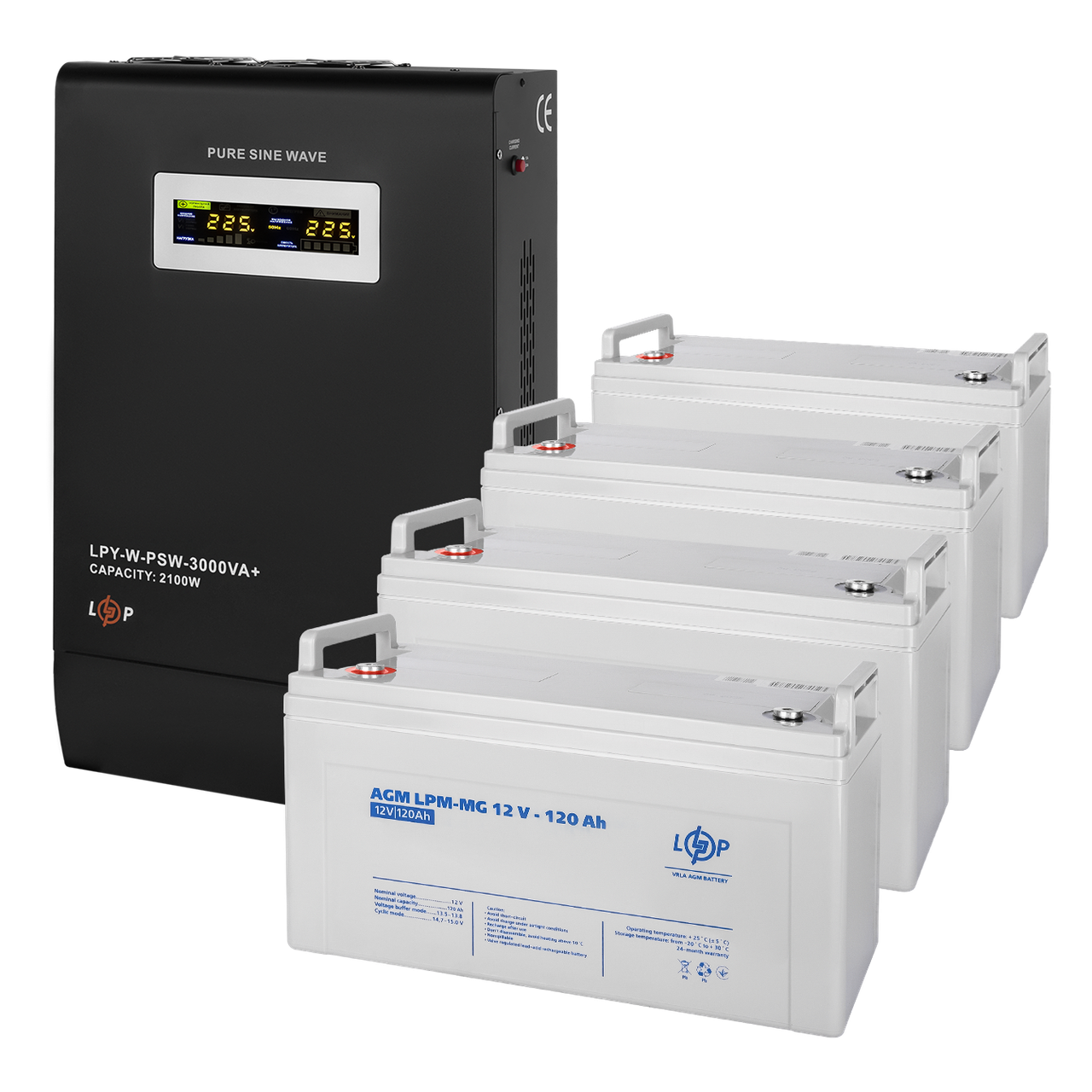 Комплект резервного живлення LP (LogicPower) ДБЖ + мультигелева батарея (UPS W3000 + АКБ MG 5760Wh)