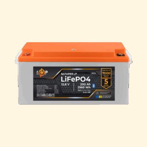 Акумулятор LP LiFePO4 12,8V - 200 Ah (2560Wh) (BMS 200A/100А) пластик Smart BT