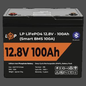Акумулятор LP LiFePO4 12V (12,8V) - 100 Ah (1280Wh) (Smart BMS 100А) з BT пластик
