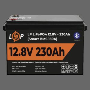 Акумулятор LP LiFePO4 12V (12,8V) - 230 Ah (2944Wh) (Smart BMS 150А) з BT пластик