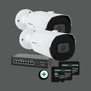 Комплект відеоспостереження з функцією розпізнавання автомобільних номерів на 2 IP камери GV-801