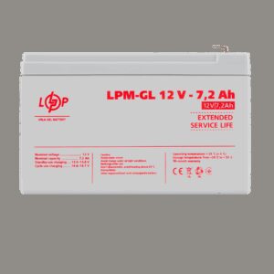 Акумулятор гелевий LPM-GL 12V - 7.2 Ah