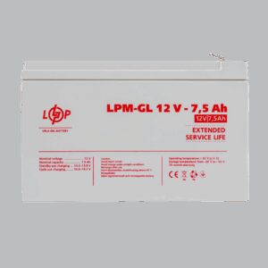 Акумулятор гелевий LPM-GL 12V - 7.5 Ah