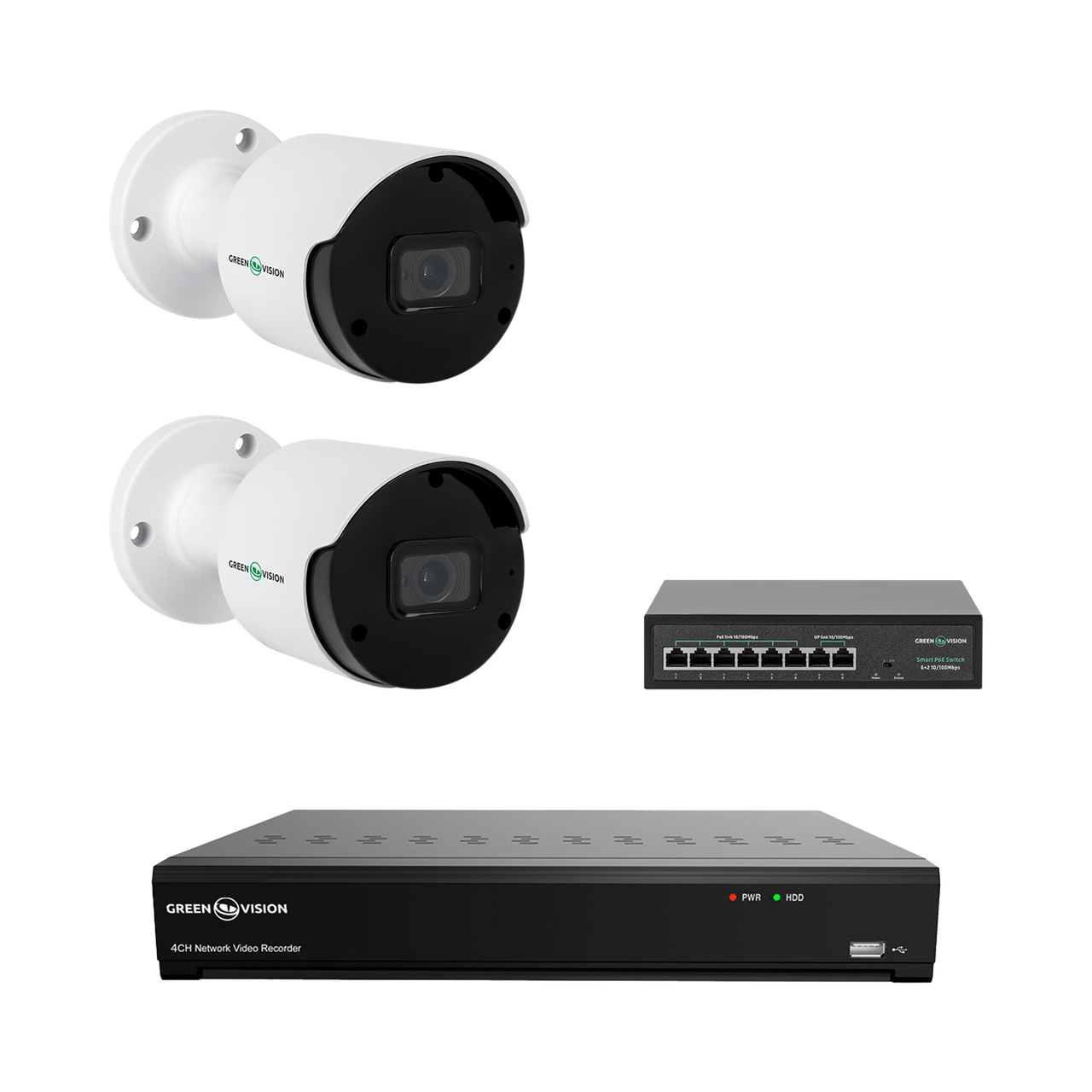 Комплект відеоспостереження на 2 камери 5MP (Ultra AI) GV-IP-K-W80/02