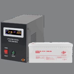 Комплект резервного живлення для котла і теплої підлоги LP (LogicPower) ДБЖ + гелева батарея (UPS B1000VA + АКБ GL 2400W)