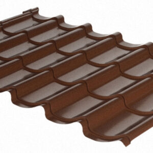 Металочерепиця RAL 8017 (коричнева) Корея MAT 0,45 мм, Рауні Mini, Мегасіті