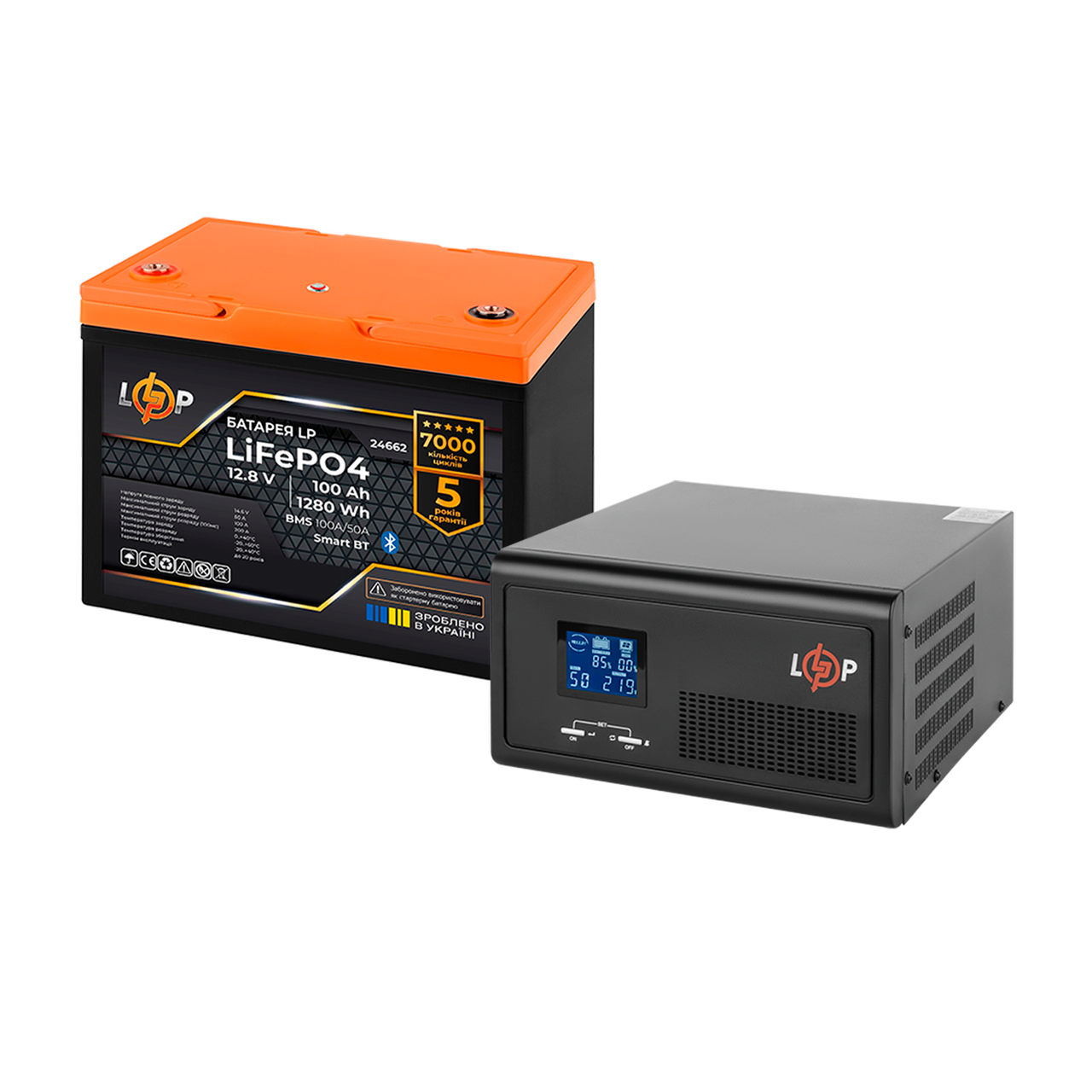 Комплект резервного живлення LogicPower B1500 + літієва (LiFePO4) батарея 1280Wh