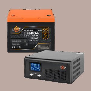 Комплект резервного живлення LP (LogicPower) ДБЖ + літієва (LiFePO4) батарея (UPS B1000 + АКБ LiFePO4 1280Wh)