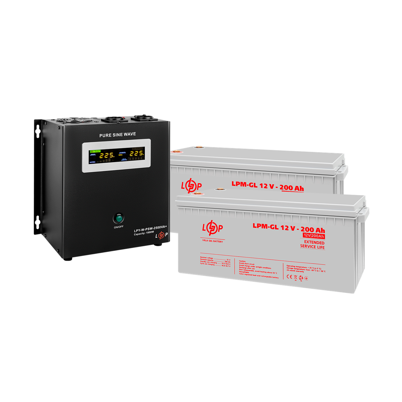 Комплект резервного живлення ДБЖ + гелева батарея (UPS W2500VA + АКБ GL 4800Wh)