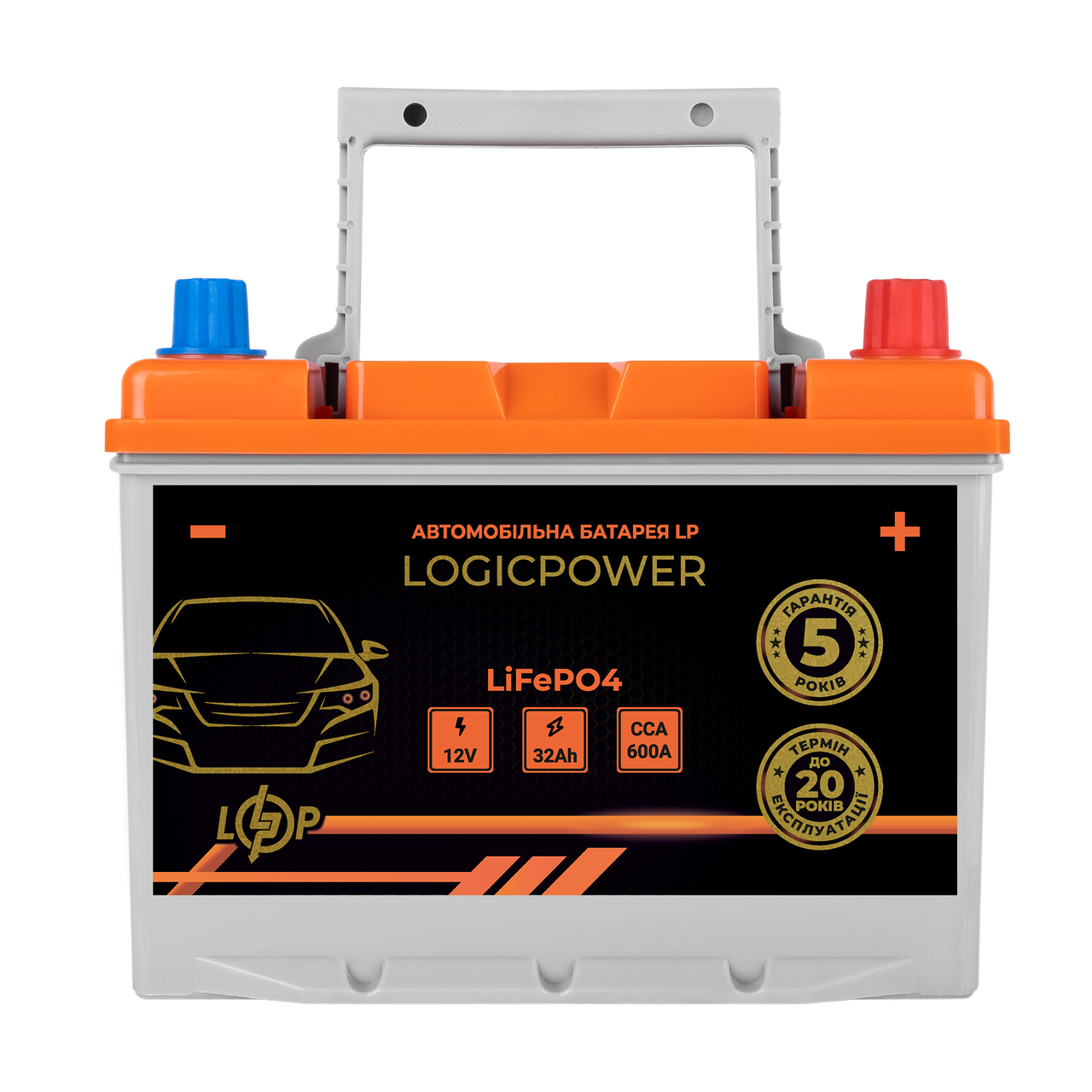 Автомобільний літієвий акумулятор LP LiFePO4 12V - 32 Ah (+ праворуч) BMS 600А