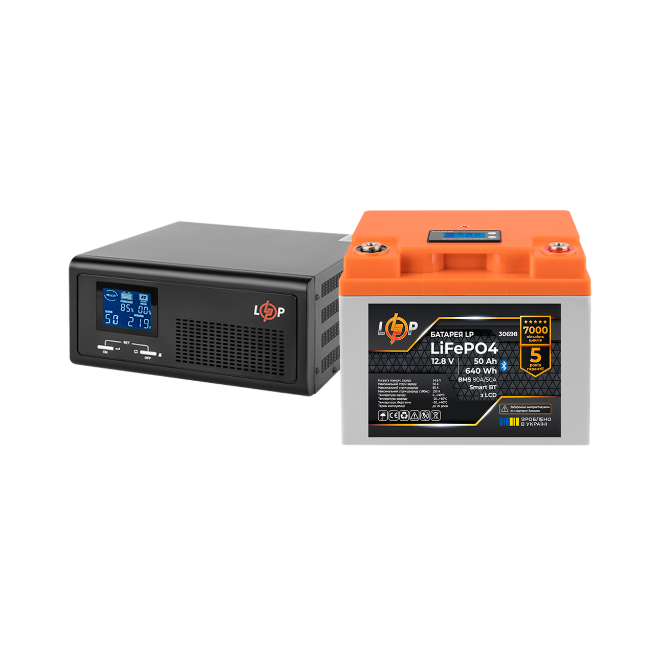 Комплект резервного живлення LP(LogicPower) ДБЖ + літієва (LiFePO4) батарея (UPS В1000 + АКБ LiFePO4 640W)