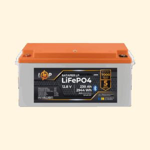 Акумулятор LP LiFePO4 12,8V - 230 Ah (2944Wh) (BMS 200A/100А) пластик Smart BT