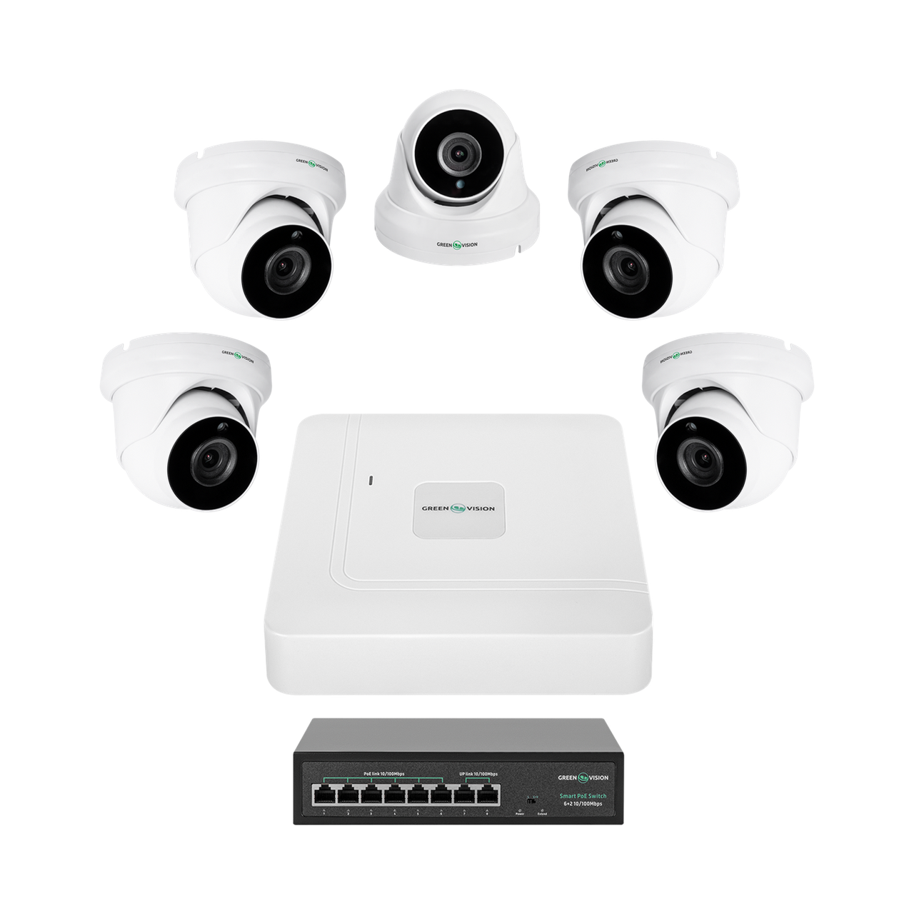 Комплект відеоспостереження на 5 камер GV-IP-K-W82/05 5MP