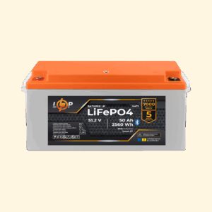 Акумулятор LP LiFePO4 51,2V - 50 Ah (2560Wh) (BMS 80A/50А) пластик Smart BT