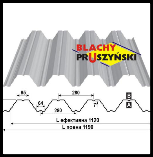 Профнактил Т - 80 U (Blachy Pruszynski) 0,7 мм / PE 9010 15 mk / Zn-100