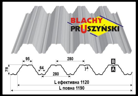 Профнастил Т — 80 U (Blachy Pruszynski) 1 мм / RAL 9010 / Zn-100